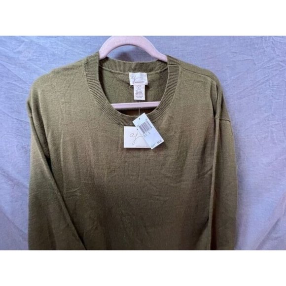 Andrea‎ Jovine Sweater Womens Small Green Long Sleeve Pullover Ladies - Picture 2 of 9